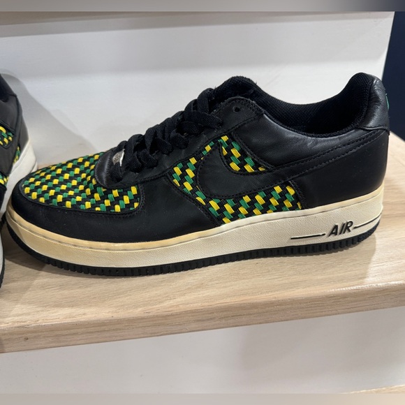 Nike Air Force 1 Low Premium Woven Black Green Yellow 2005 release Men’s Size 10 - Picture 3 of 13